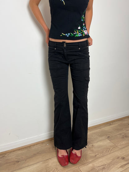 Vintage black cargo trousers, S