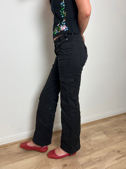 Vintage black cargo trousers, S