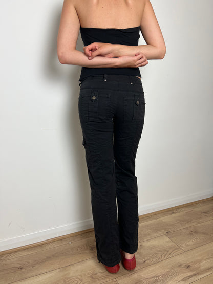 Vintage black cargo trousers, S