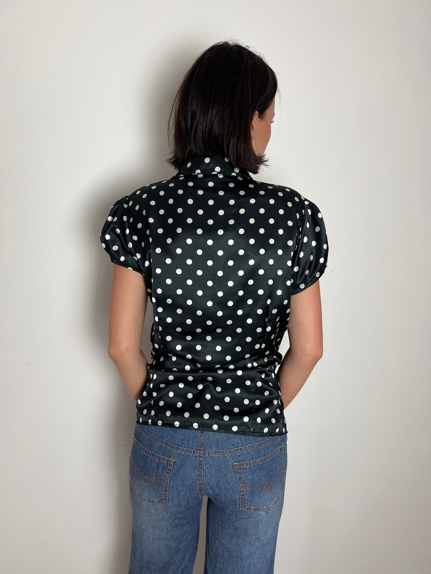 Vintage polka dot blouse, M
