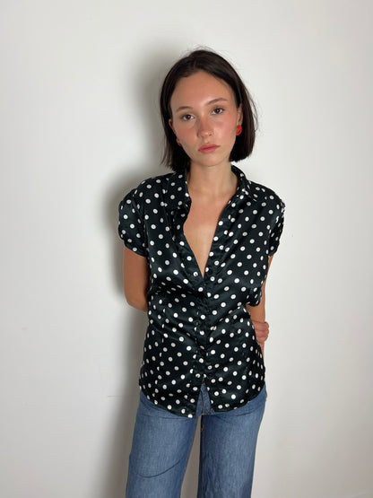 Vintage polka dot blouse, M
