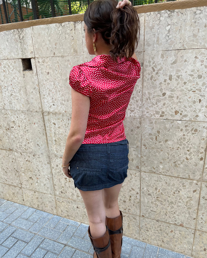 Dark denim mini skirt