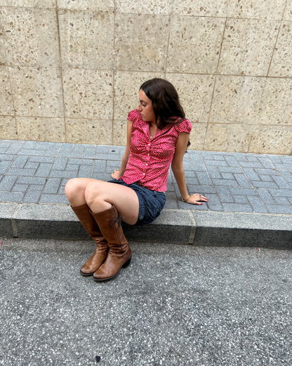 Dark denim mini skirt