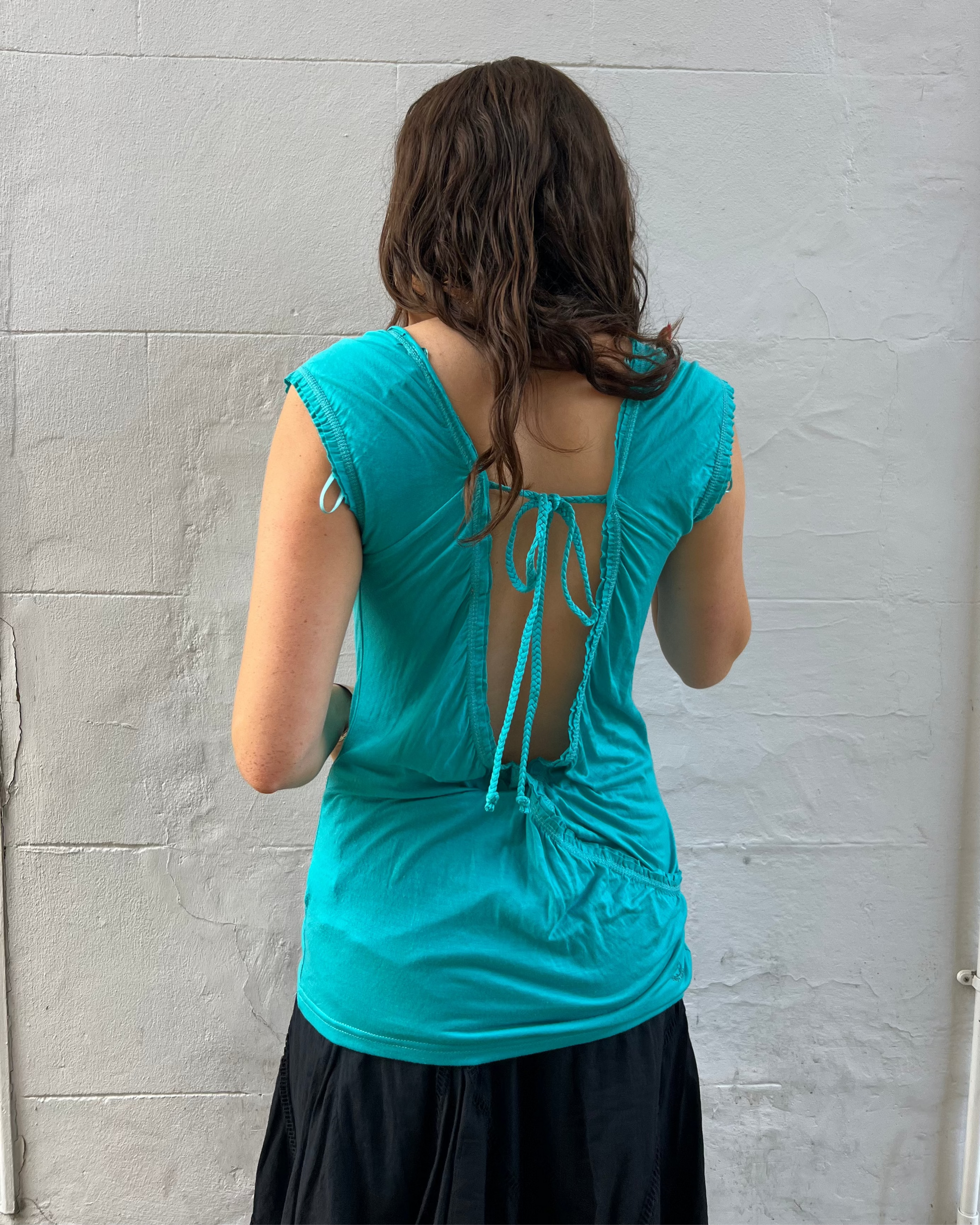 Graphic 'Shanty Queen' wrap top
