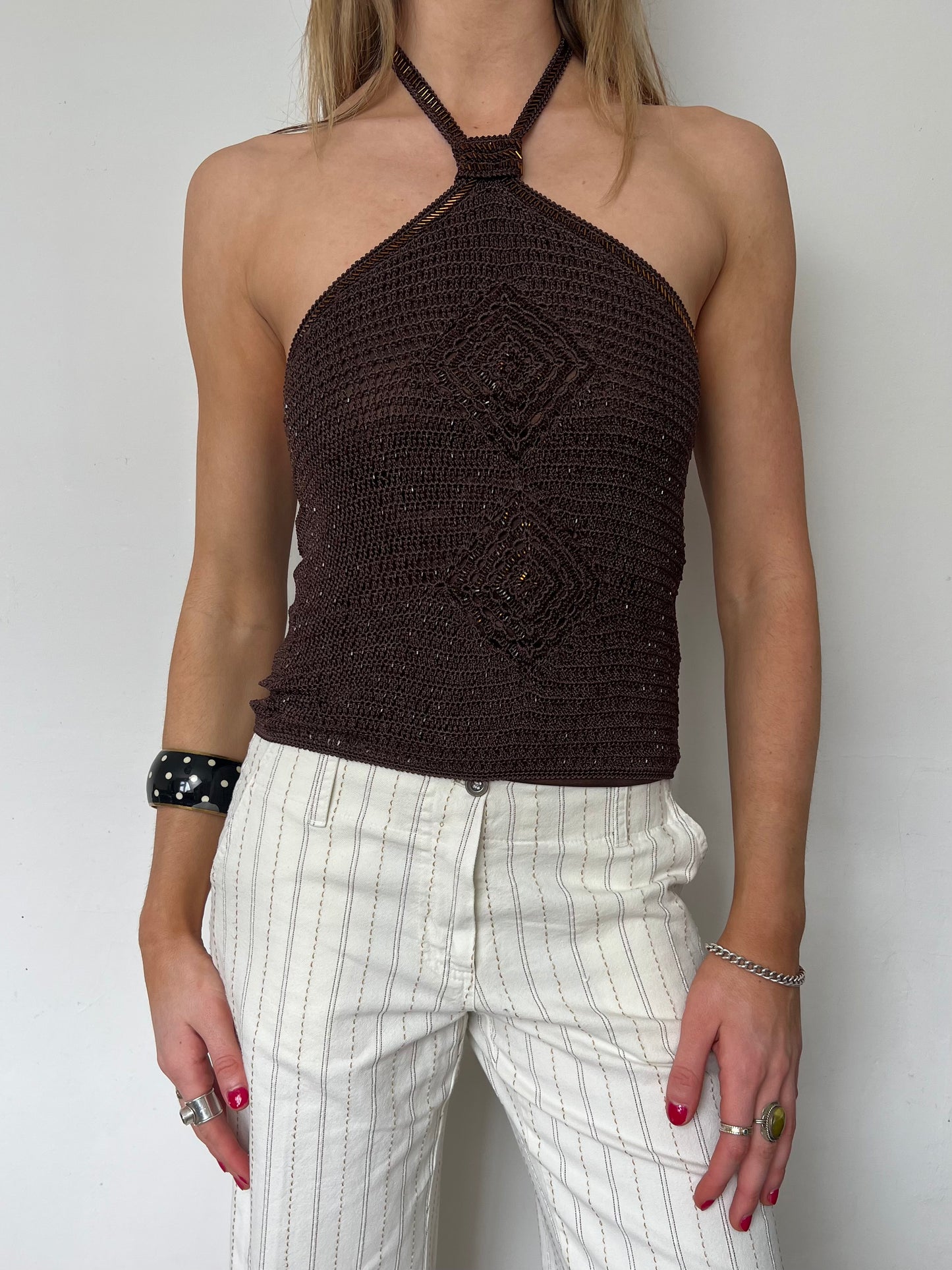 motivi beaded halter top, S