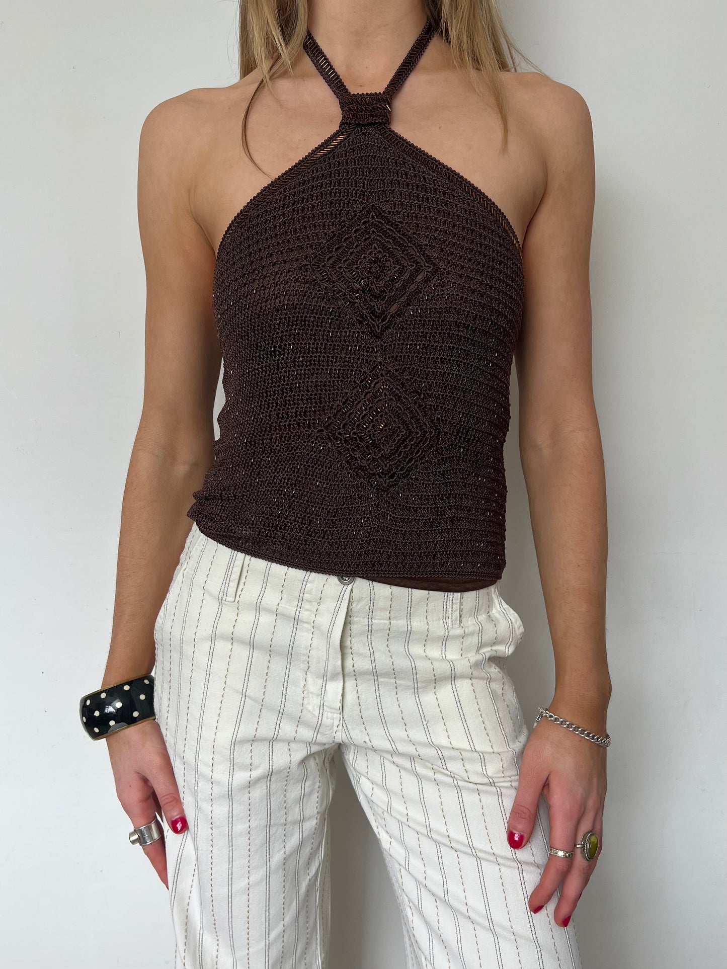 motivi beaded halter top, S