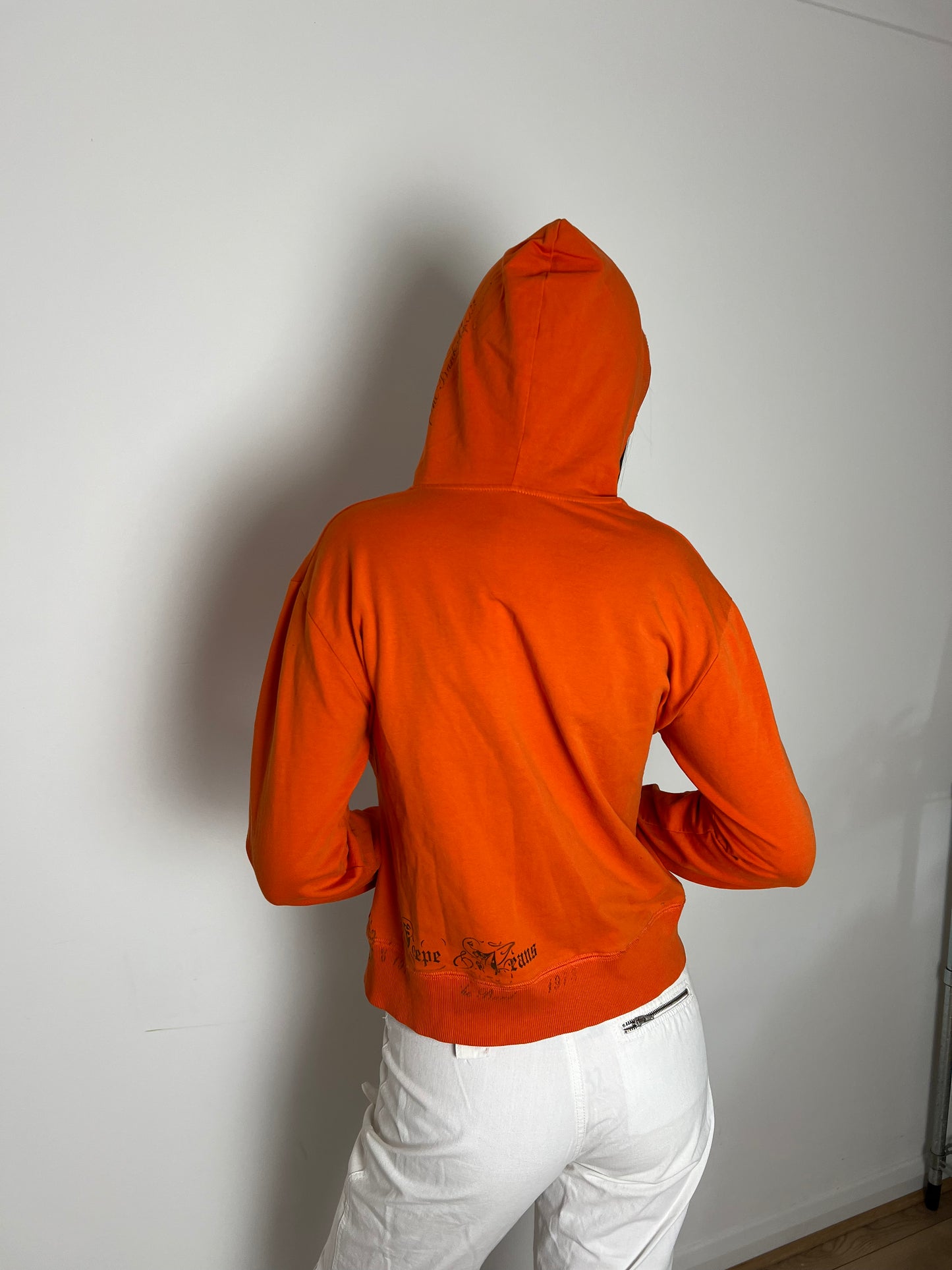 Pepe jeans orange hooded zip up, L