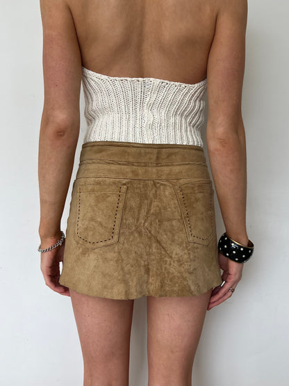 suede mini skirt, S