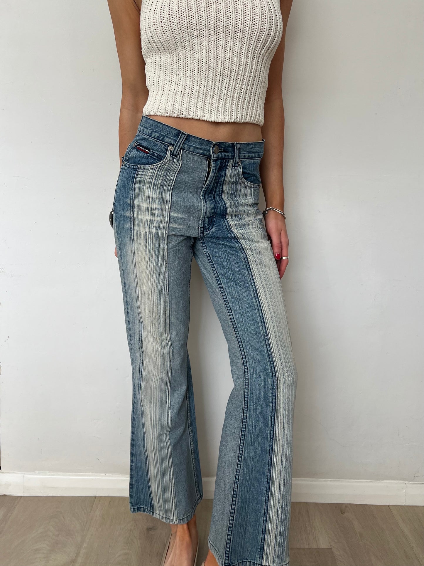 striped jeans, S