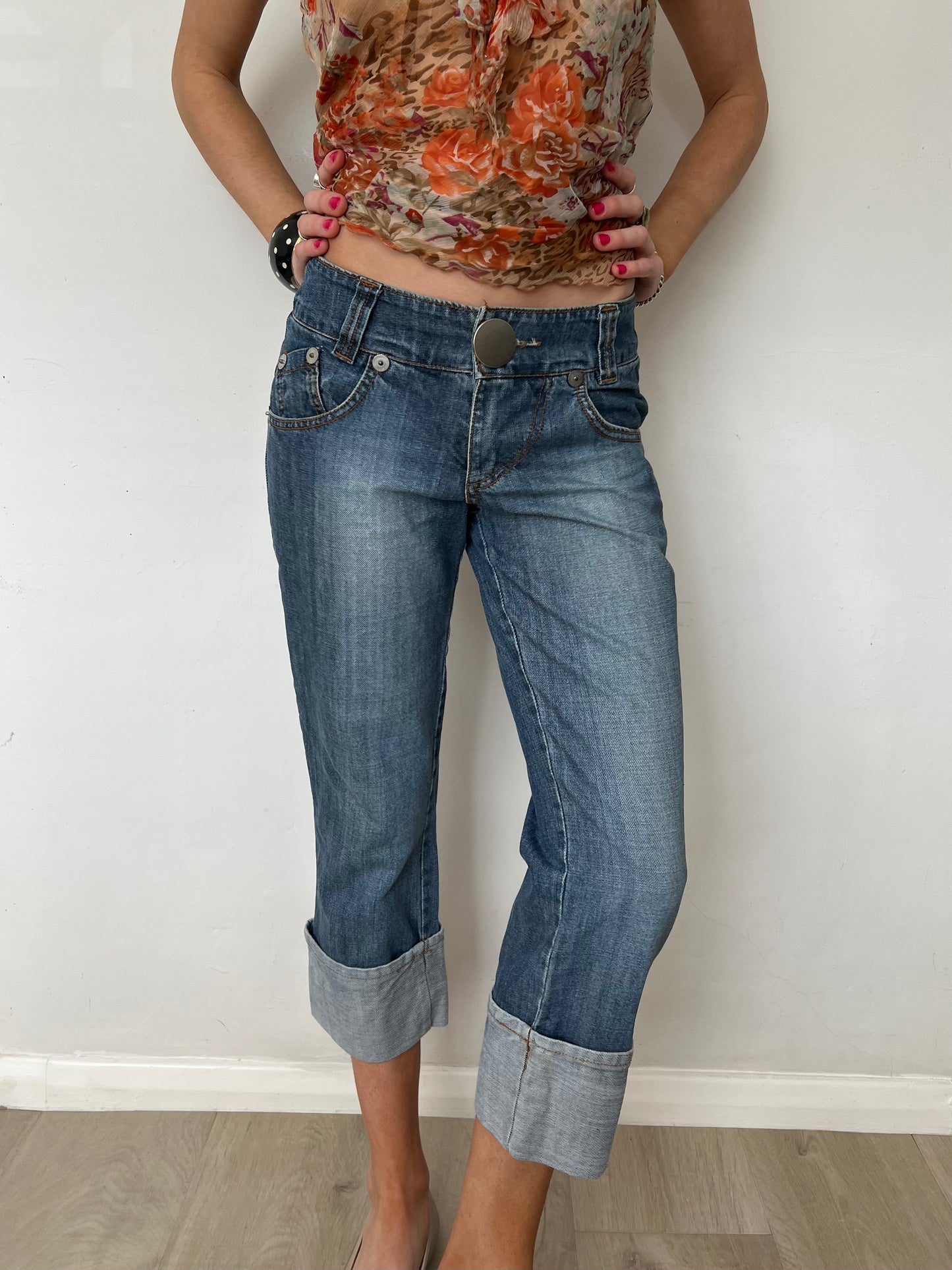 denim capris, S