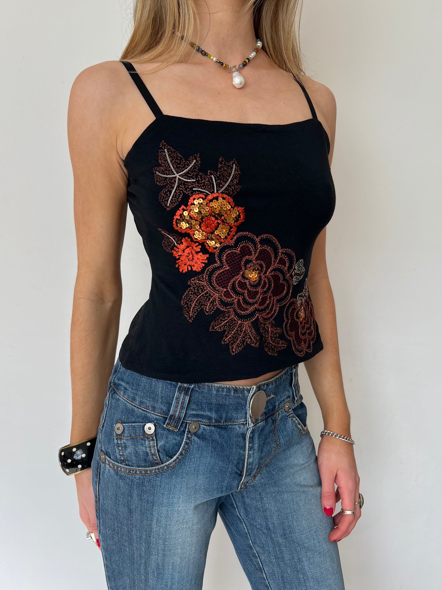 sequin corset top, M