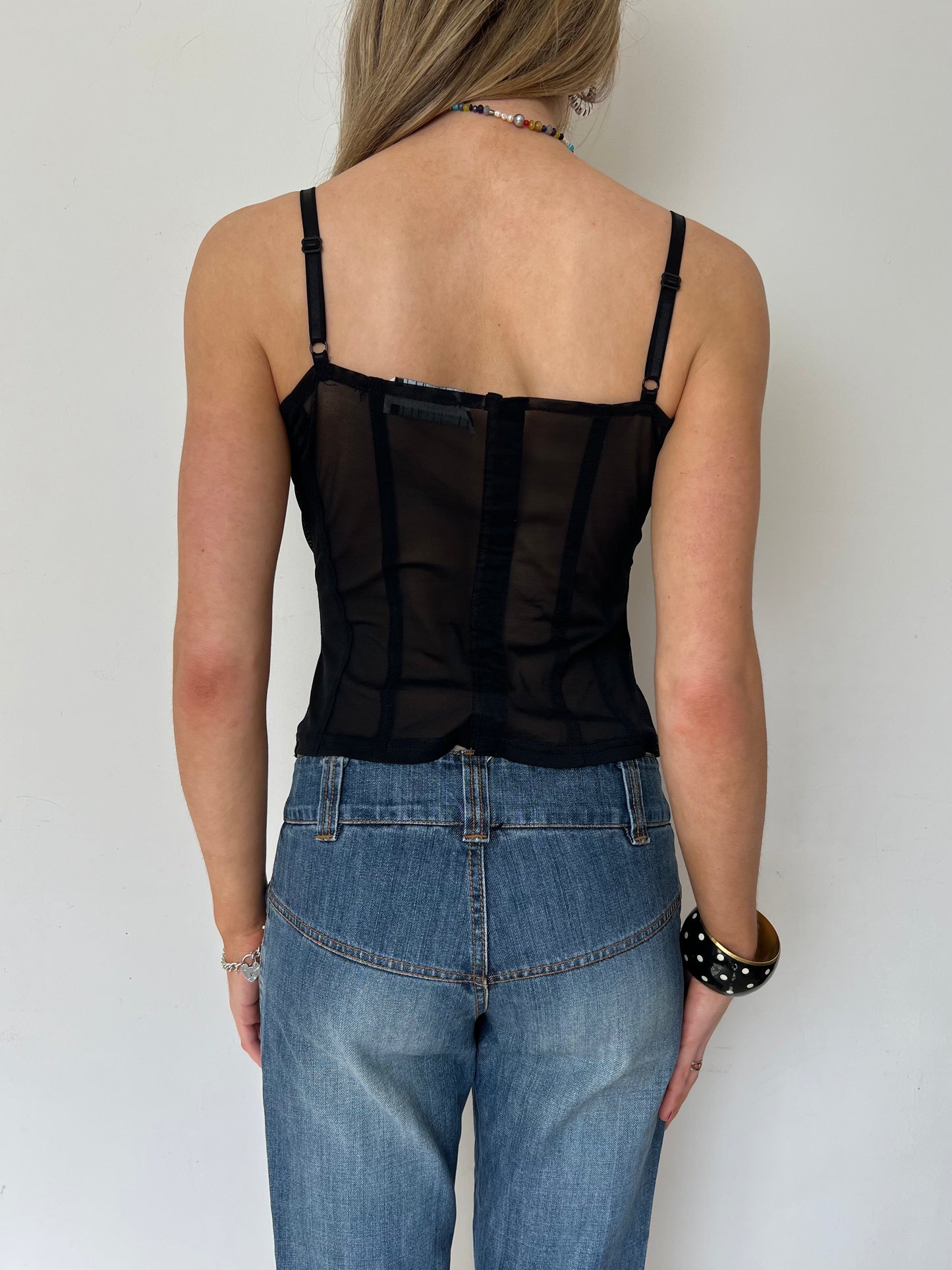 sequin corset top, M