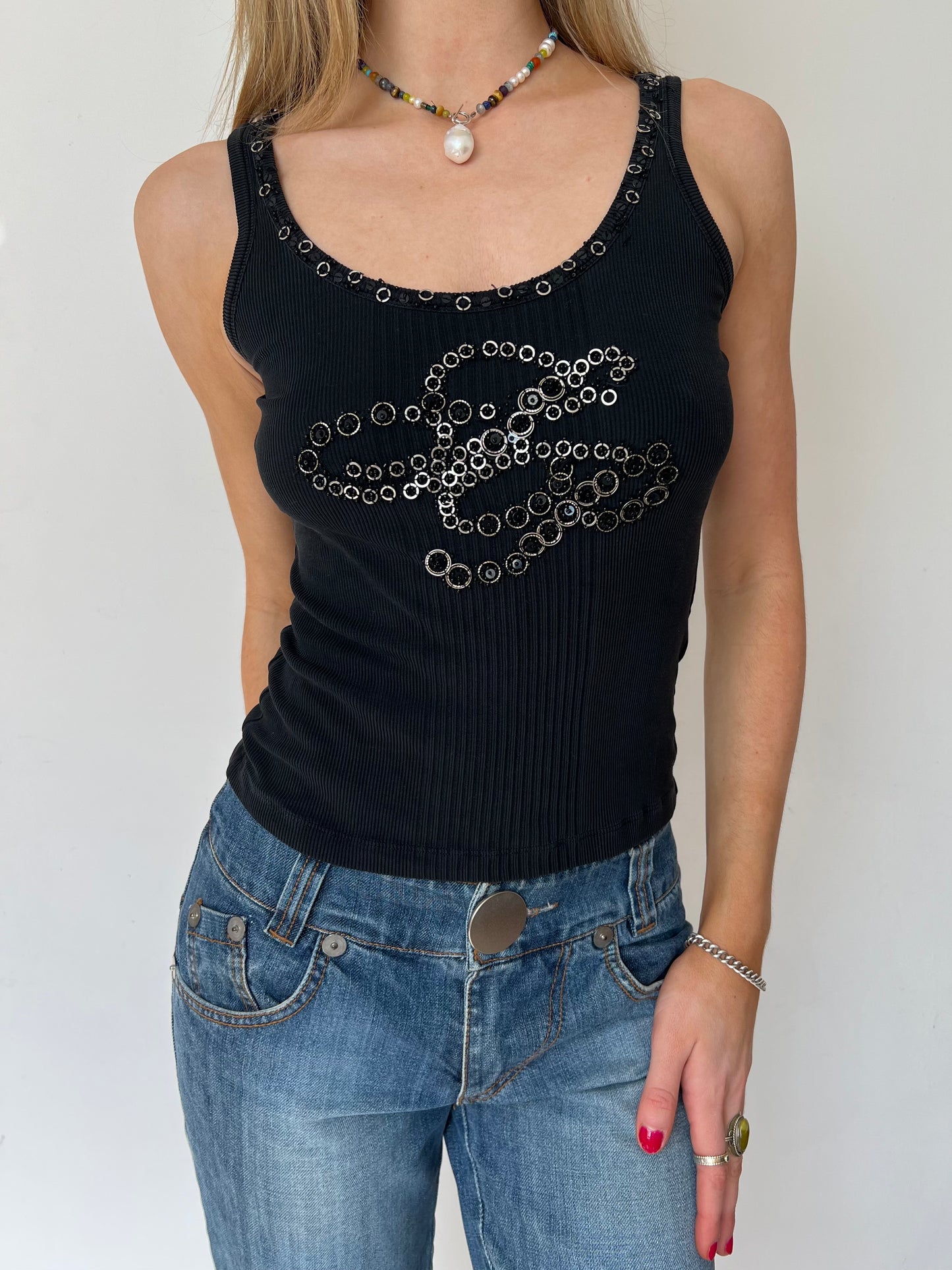 sequin top, S