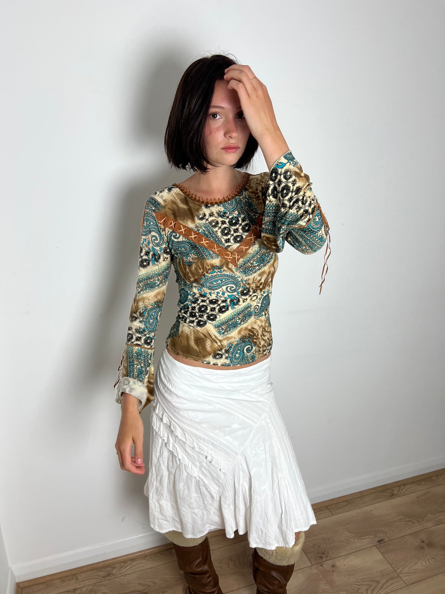 Vintage paisley print top, S