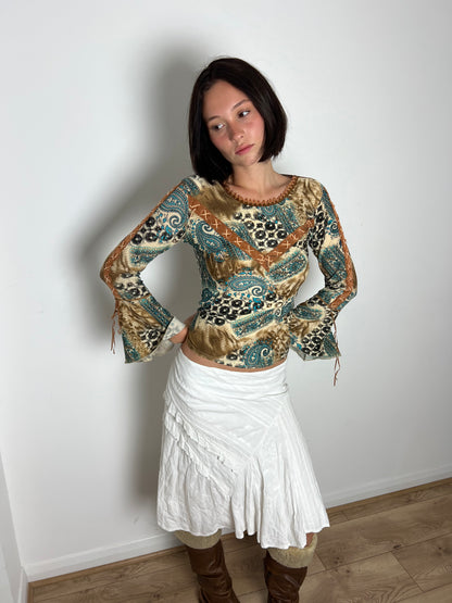 Vintage paisley print top, S