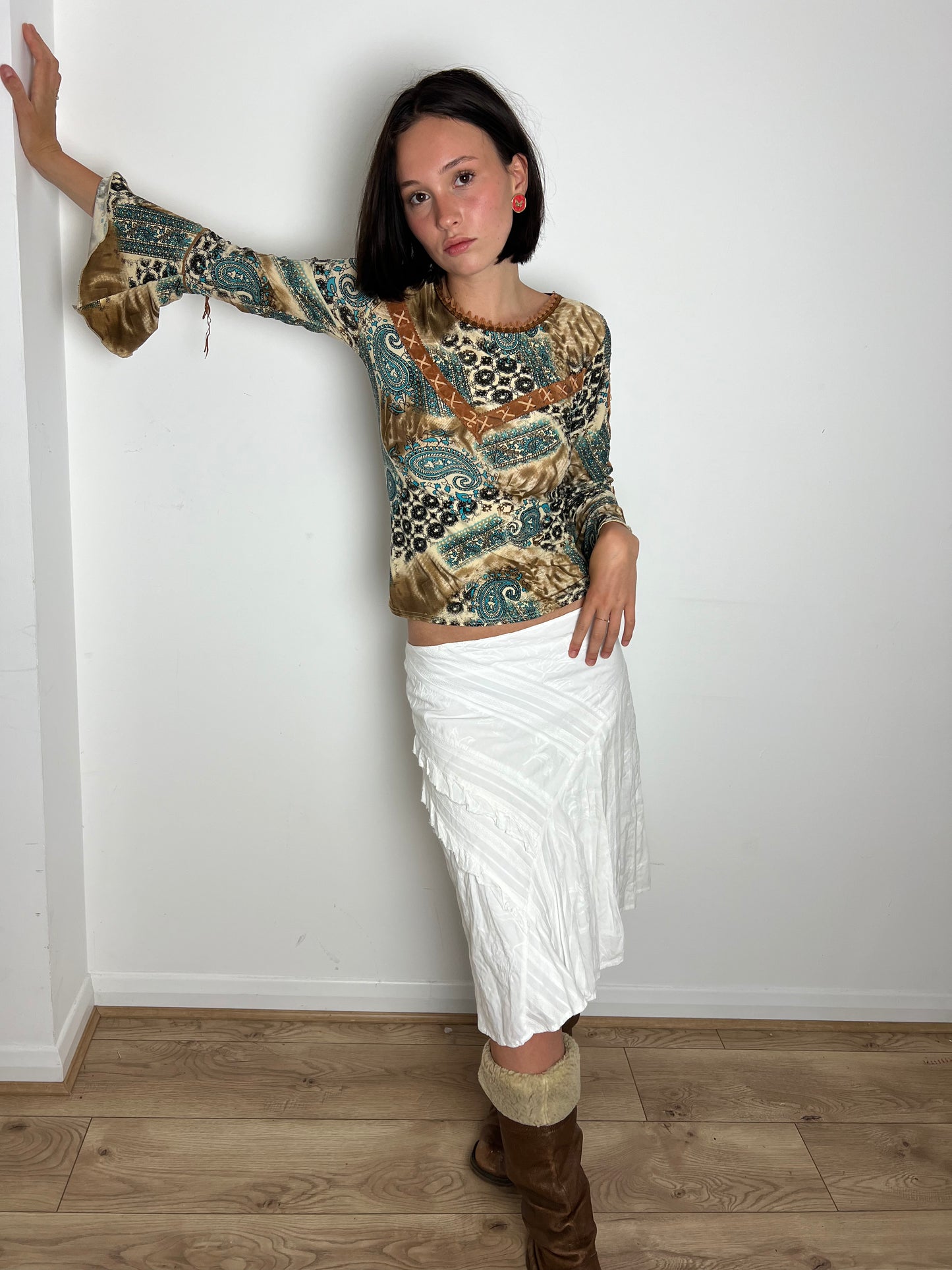 Vintage paisley print top, S