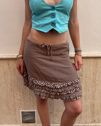 Brown polka dot skirt