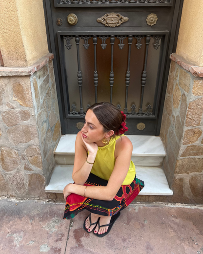 Yellow high neck top