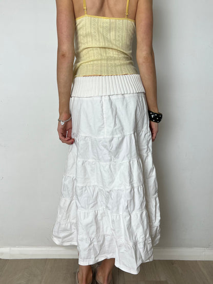 tiered midi skirt, S