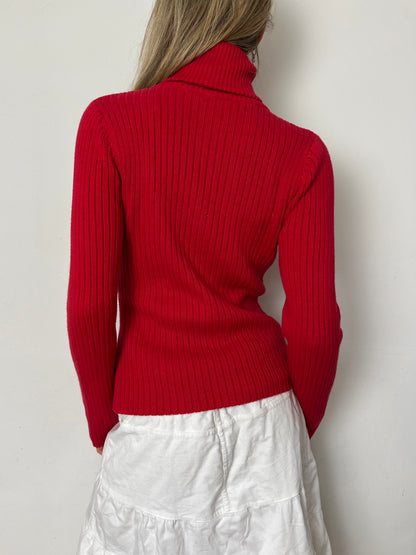 ribbed zip up, M