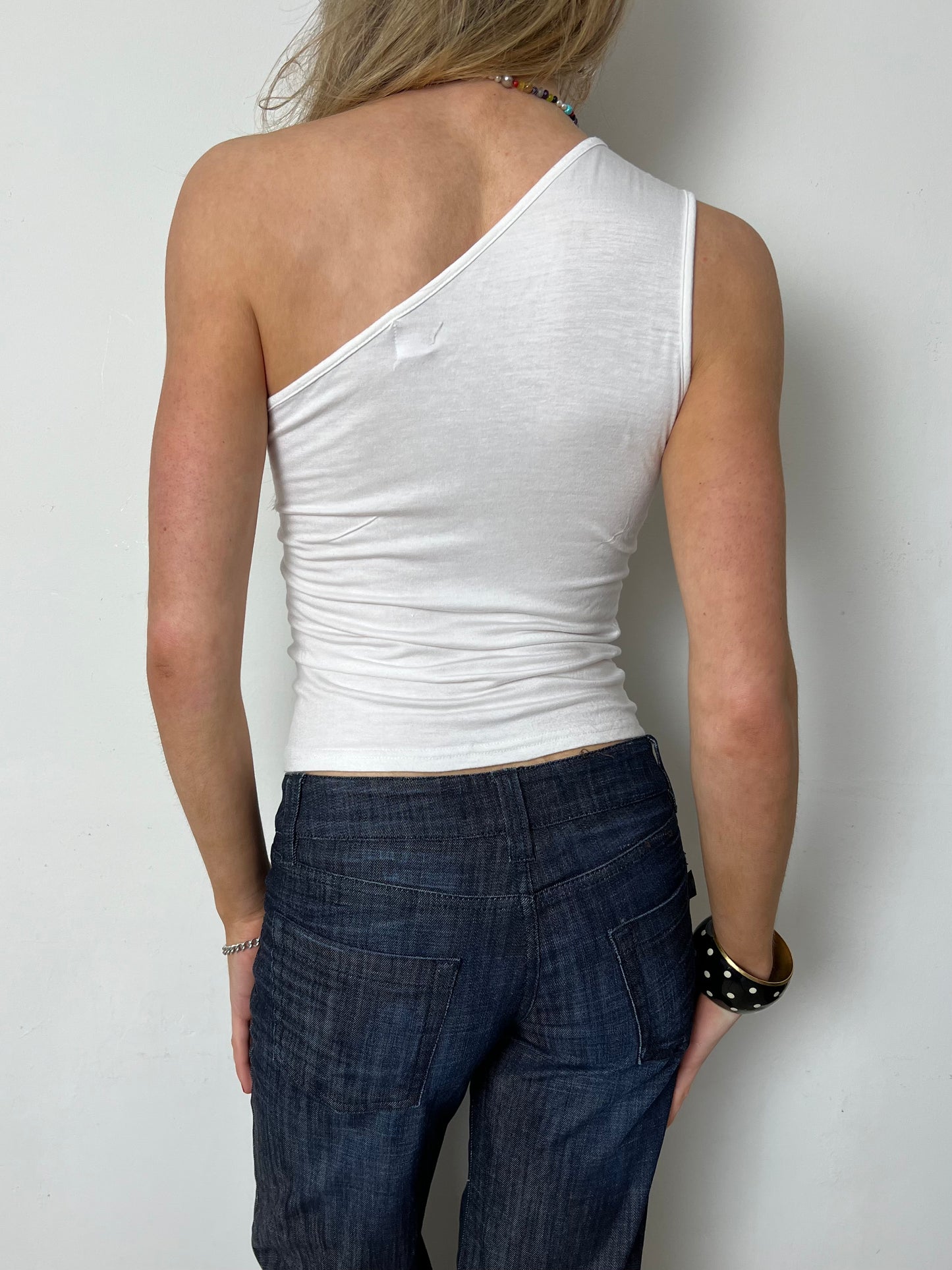 sequin one shoulder top, S
