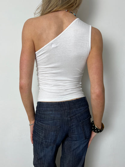 sequin one shoulder top, S
