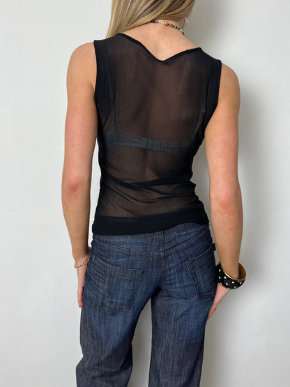 sheer beaded top, M