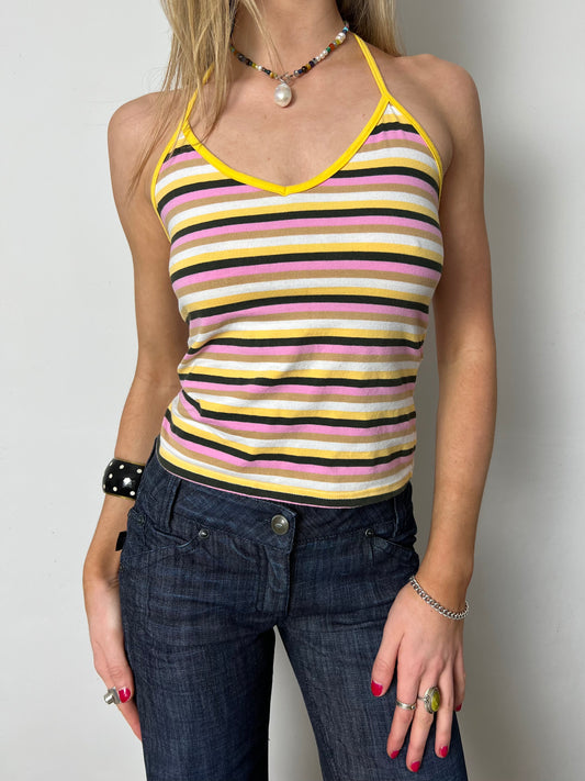 striped halter top, S