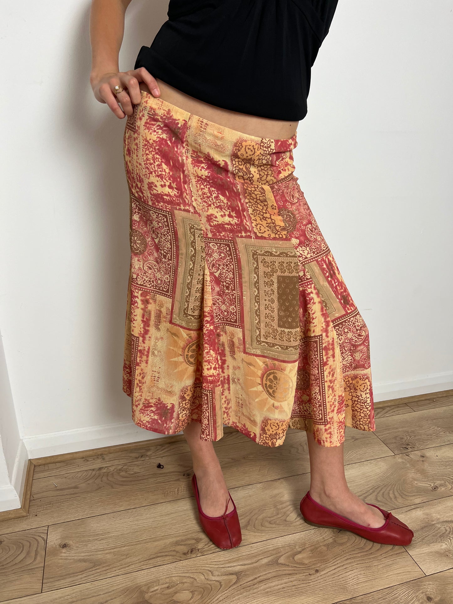 Vintage paisley print skirt, S