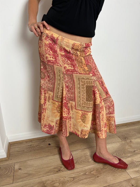 Vintage paisley print skirt, S
