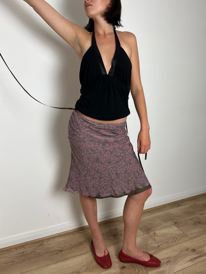 Vintage floral scallop hem skirt, M