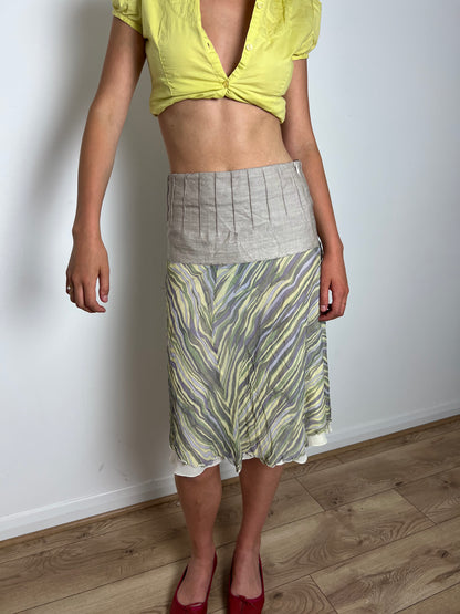 Vintage striped midi skirt, S