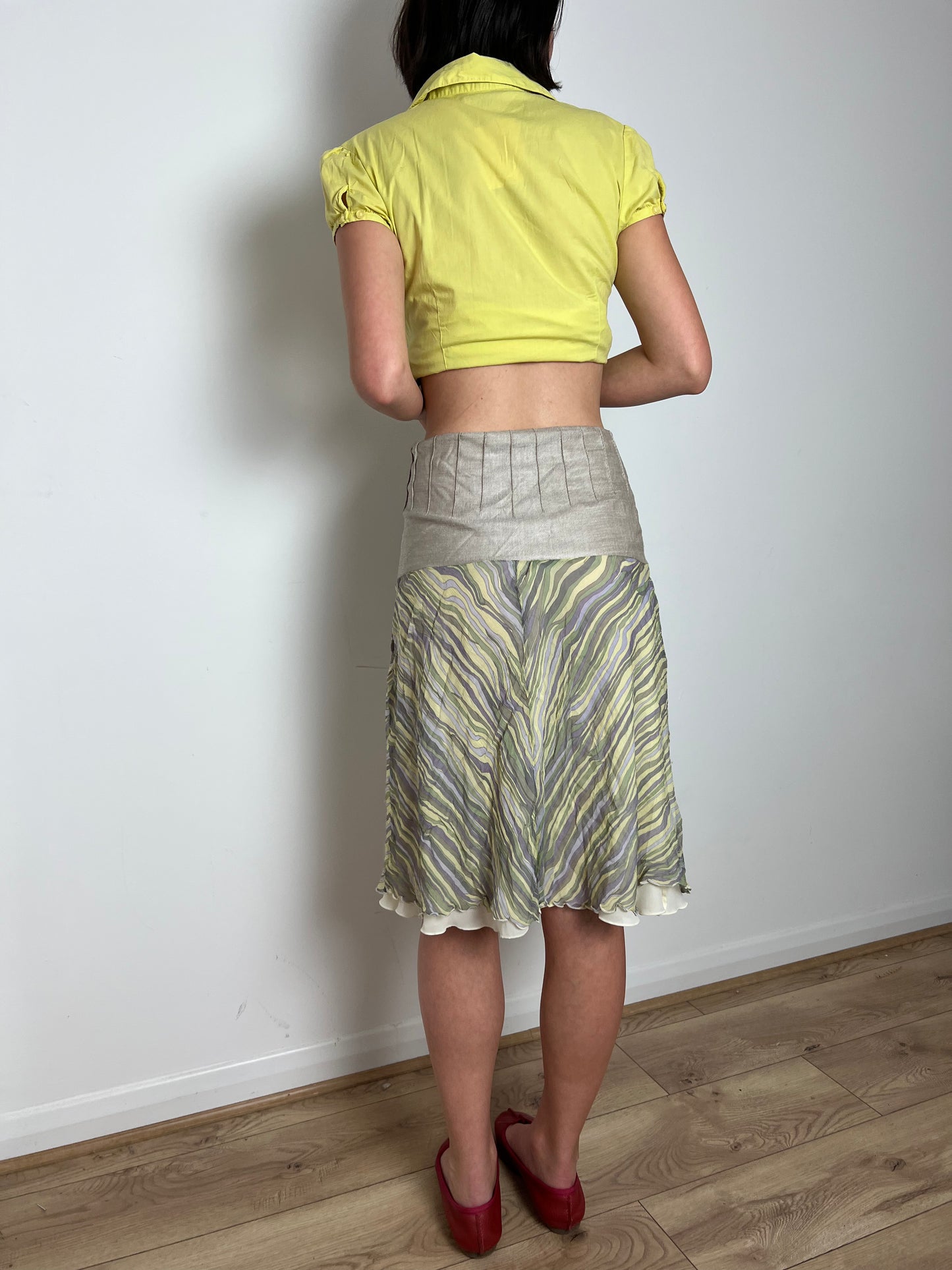 Vintage striped midi skirt, S