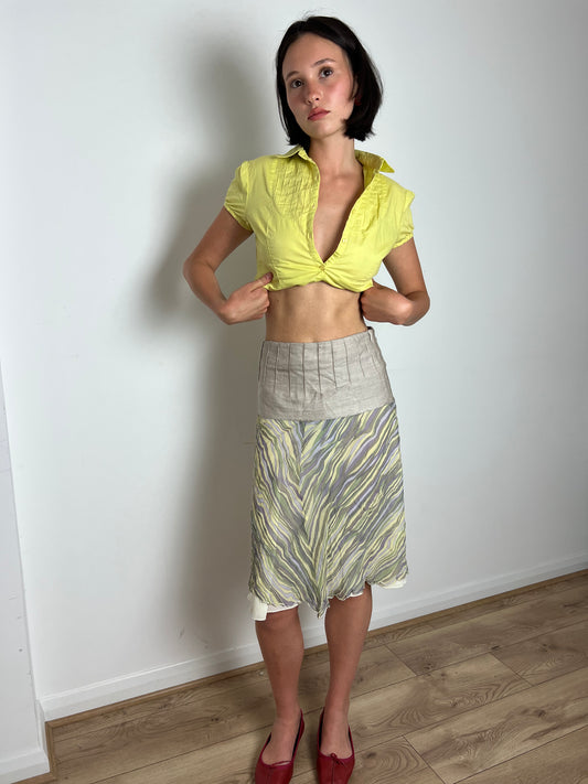 Vintage striped midi skirt, S