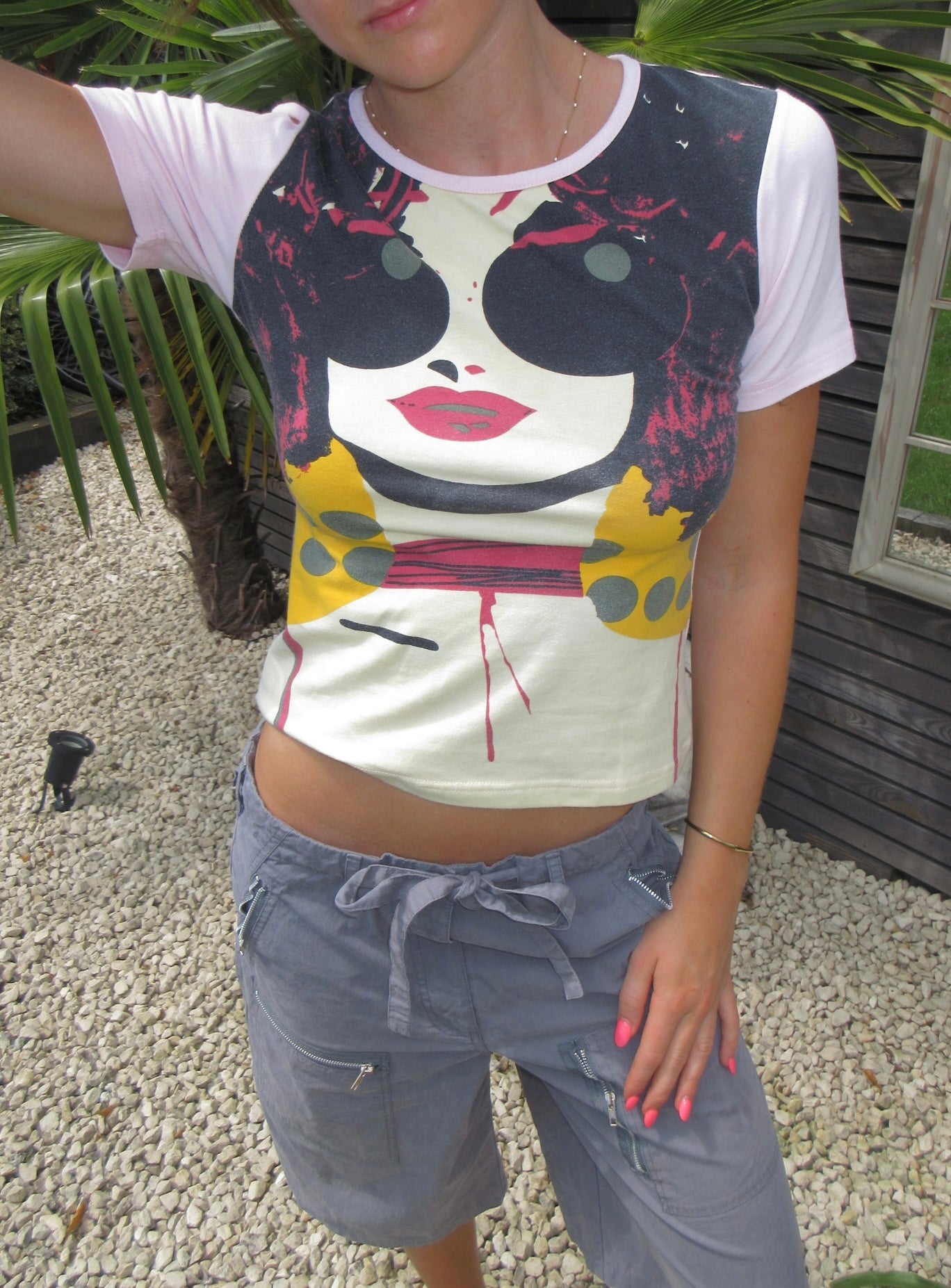 pink graphic tee, S