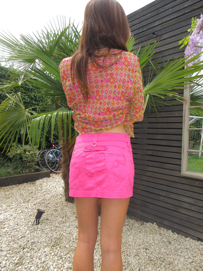 00s pink mini skirt, XS