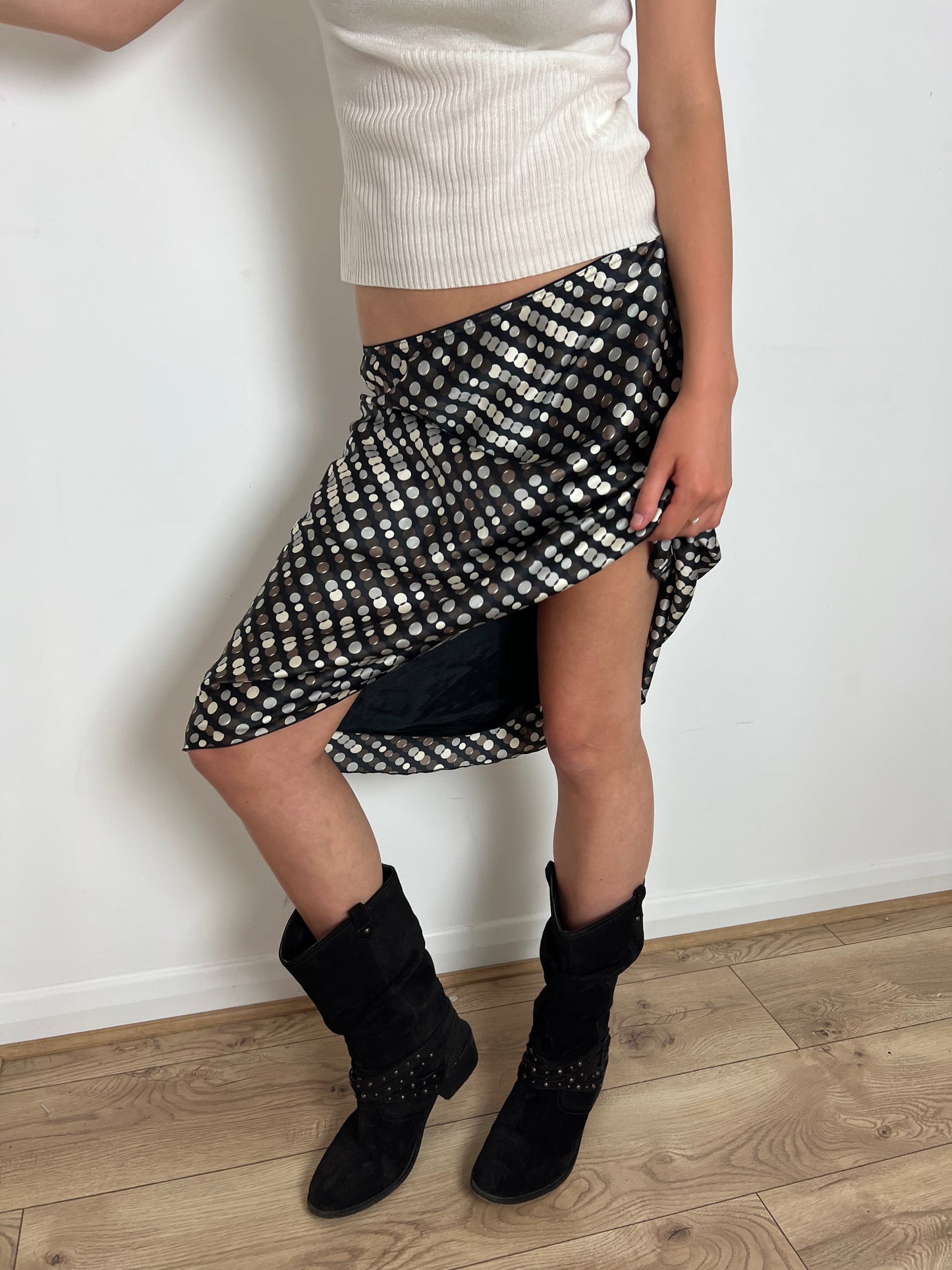 Vintage polka dot skirt, S