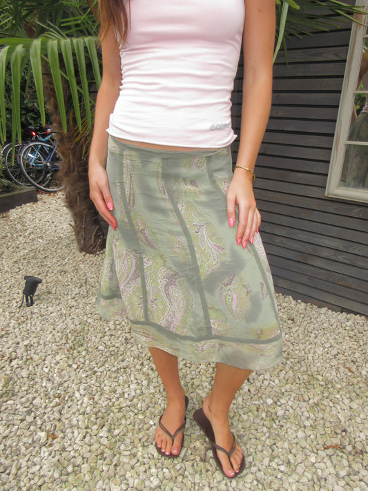 paisley print midi skirt, S