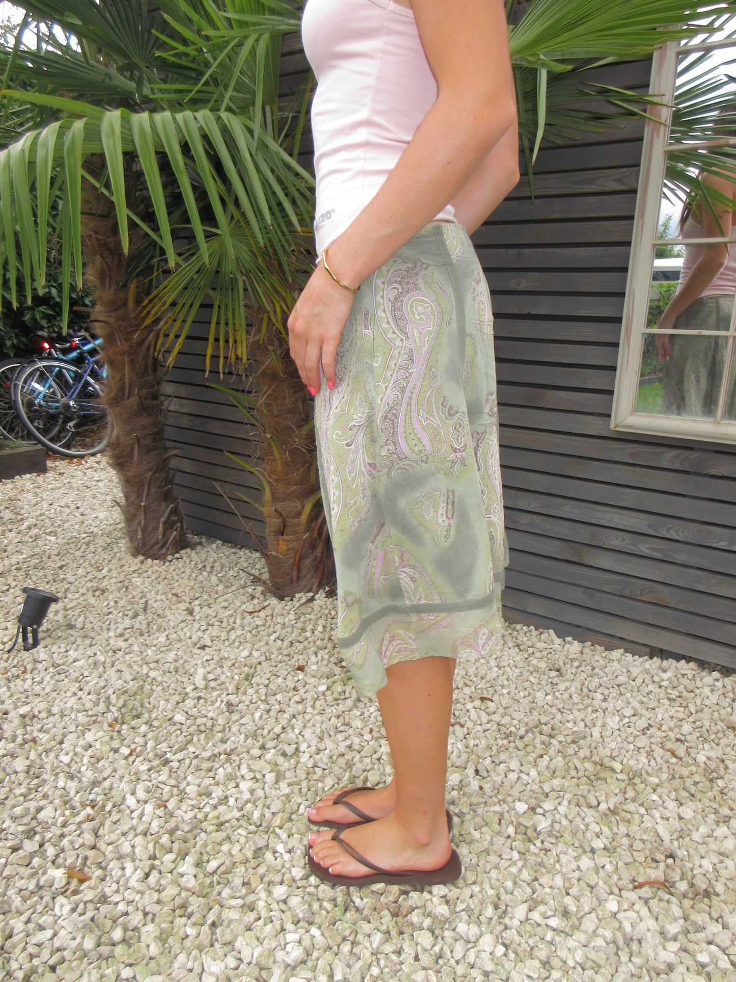 paisley print midi skirt, S