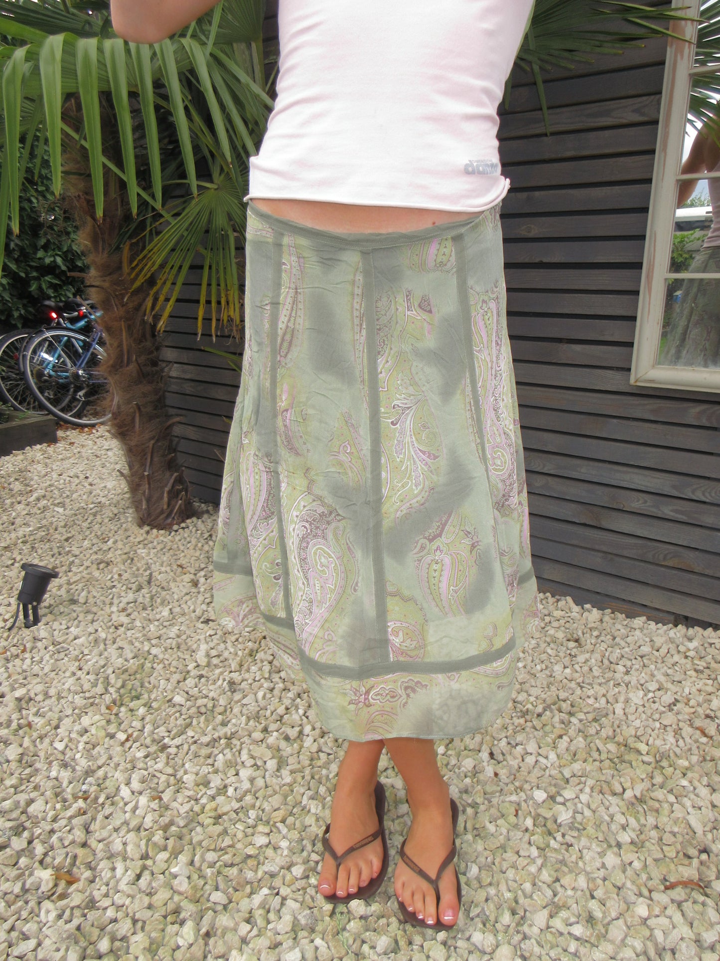 paisley print midi skirt, S