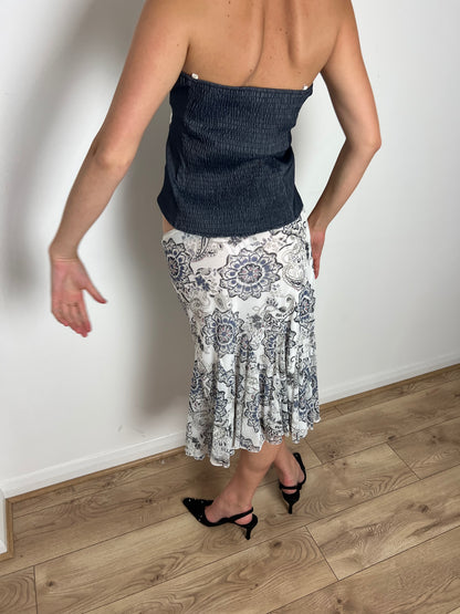 Vintage paisley print pleated skirt, S/M