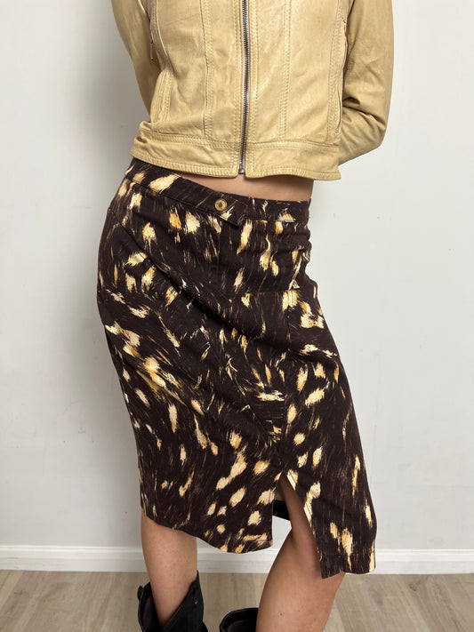 Roccobarocco bambi print skirt, S