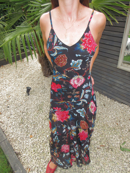 sequin floral maxi dress, S