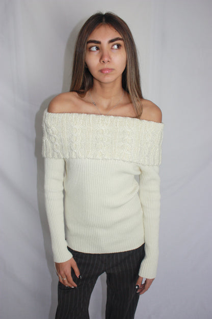 knit off the shoulder jumper, S/M