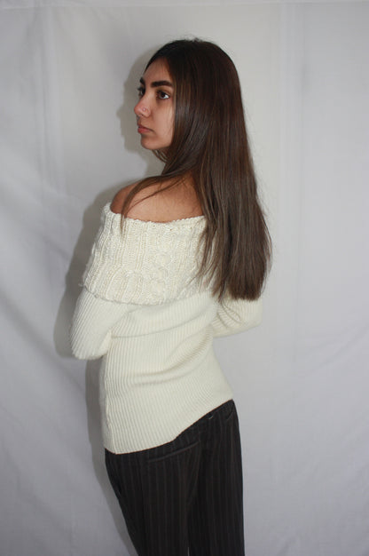 knit off the shoulder jumper, S/M
