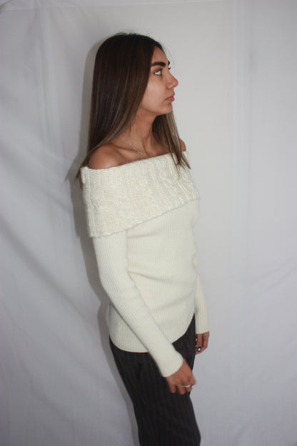 knit off the shoulder jumper, S/M