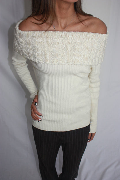 knit off the shoulder jumper, S/M