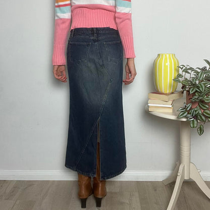 vintage 00s denim maxi skirt
