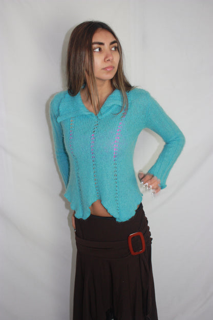 blue knit jumper, S