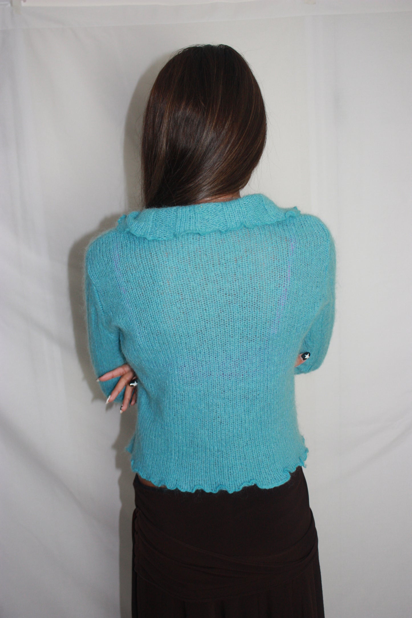 blue knit jumper, S